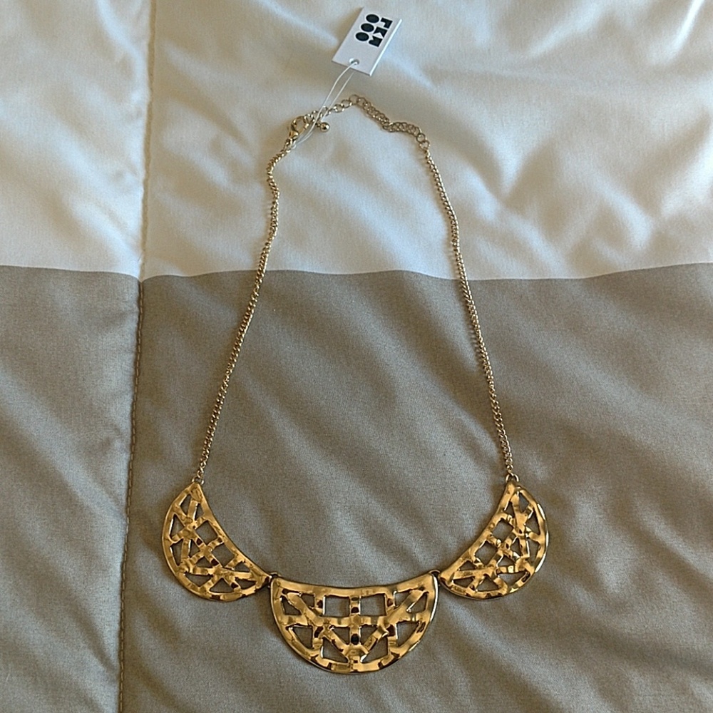 Gold bib necklace